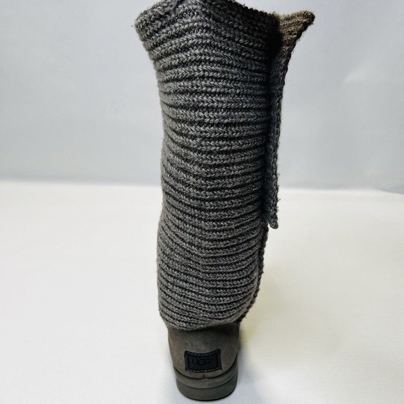 UGG AUSTRALIA WOMEN'S CARDY SWEATER STYLE KNIT MID CALF BOOTS IN GRAY 8 M $150 - Picture 7 of 13